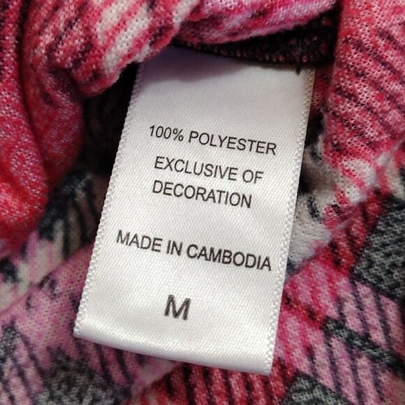 Betsey Johnson Y2K Pink Red Plaid Long Sleeve Pajama Pants Set Medium - Picture 16 of 16